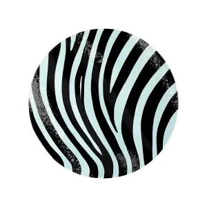 Grindstore Zebra Stripes Circular Gl Chopping Board White/Black (One Size)