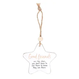 Something Different Good Friends Star Hanging Sentiment Sign White (One Size)