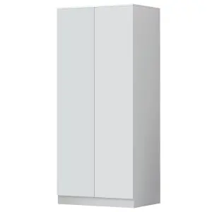 2 Door Wardrobe Double Door Push To Open Slow Close Matt White Finish