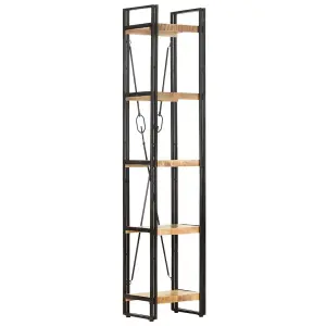 Berkfield 5-Tier Bookcase 39x30x180 cm Solid Mango Wood