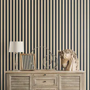 Galerie Simply Silks 4 Blue Formal Stripe Embossed Wallpaper