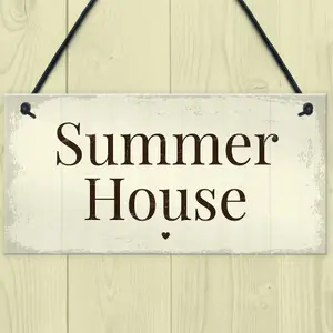 Red Ocean Summer House Plaque Garden Signs And Plaques Novelty Garden Shed Decorations Home Decor