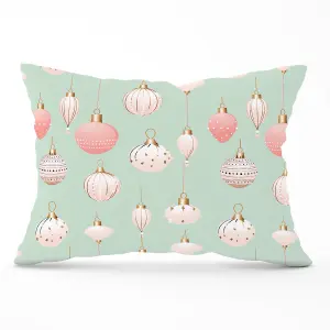 Christmas Decorations Pink And Green Cushions 33cm x 48cm