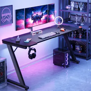 Ergonomic Gaming Computer Desk Black / 75cm H x 160cm W x 70cm D