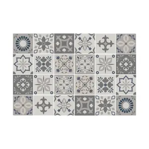 24 Pieces 15x15cm Palace Light Grey Moroccan Tile Stickers