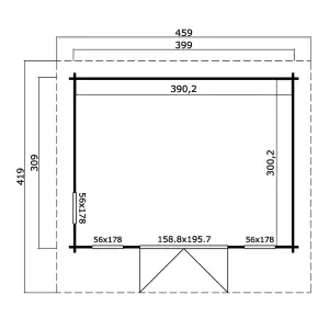 Lasita Bingham 3 Pent Summer House - 4m x 3.1m - 70mm Premium Wall Logs Double Glazed