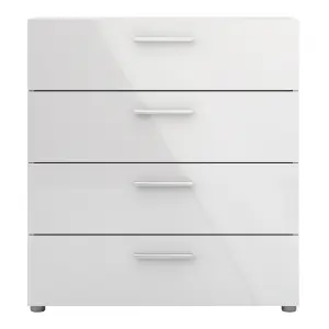 Pepe Chest of 4 Drawers in Oak with White High Gloss