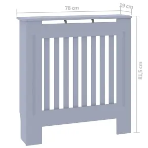 Berkfield MDF Radiator Cover Grey 78 cm