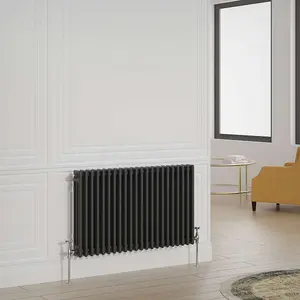 G-Rad Black Triple Column Horizontal Radiator - (H) 600 x (W) 1000mm