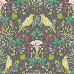 Galerie Heritage Purple Summer Garden Floral Wallpaper Roll