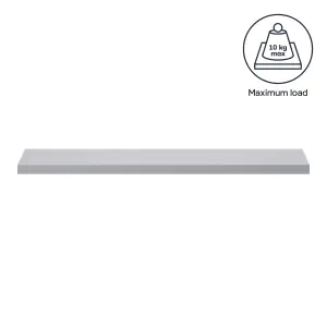 GoodHome Cusko Grey Rectangular Floating shelf (D)23.5cm