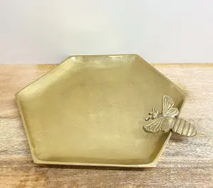 Large      Gold      Honeycomb      Bee      Tray