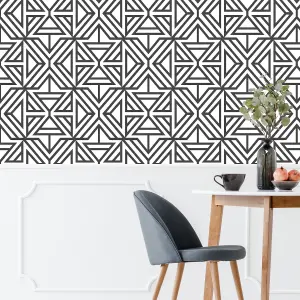 NuWallpaper NUS3499 Linear Peel & Stick Wallpaper, Black