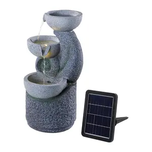 3 Bowls Solar-Powered Water Fountain Outdoor Garden Decor