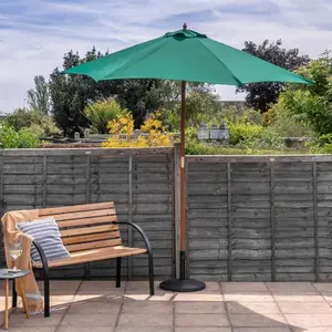 Harbour Housewares - Wooden Garden Parasol - 2.7m - Green