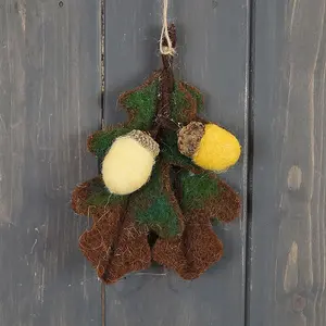 The Satchville Gift Company Wool Leaf with Acorns