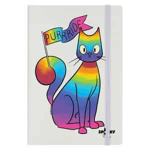 Spooky Cat Purrride Hard Cover A5 Notebook Cream/Multicoloured (One Size)