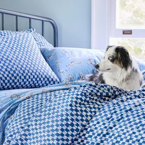 Blue Petite Painted Check Duvet Cover Set