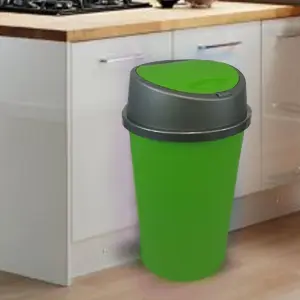 Green Kitchen Bin 45 Litre 45L Touch top Bin Colour Bin for Home Garden Office School Kitchen Bathroom Top Bin Portable Pedal Bin