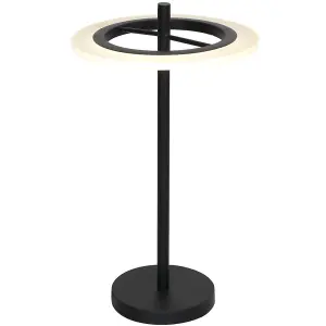 Milagro Cosmo Black LED Table Lamp 12W Stylish Contemporary Circular Ring Light