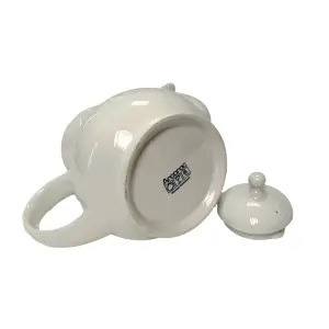 Arcoroc Large Teapot White Ceramic Hotelware 32oz 1L Vitreous Catering Tea Pot