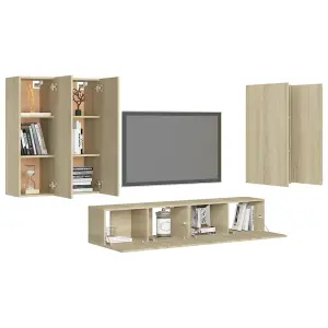 Berkfield 6 Piece TV Cabinet Set Sonoma Oak Engineered Wood