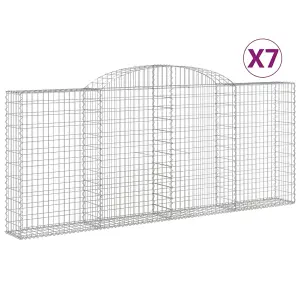 Berkfield Arched Gabion Baskets 7 pcs 300x30x120/140 cm Galvanised Iron