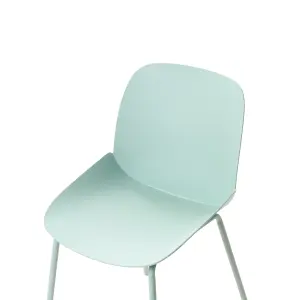 Set of 2 Dining Chairs MILACA Mint Green