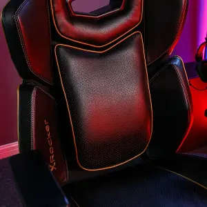 X-Rocker Drogon PC Office Gaming Chair, Ergonomic Computer Desk Chair, Faux Leather with Lumbar Support - BLACK / GOLD