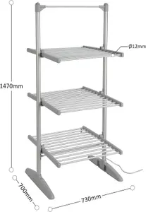 Daewoo Electric 3-Tier Heated Clothes Dryer Airer to Dry Clothing with Energy & Space Saving