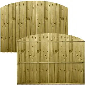 Dome Top Feather Edge Fence Panel (Pack of 3) Width: 6ft x Height: 4ft Vertical Closeboard Planks Fully Framed