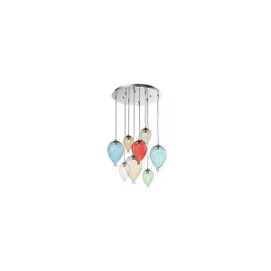 Luminosa Clown  8 Light Medium Balloon Cluster Pendant Multi-coloured, G9