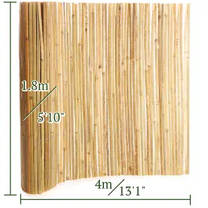 4m x 1.8m Bamboo Split Slat Fencing Screening Rolls for Garden Outdoor Privacy