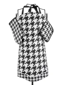 Rozi Houndstooth Apron, Oven Glove, And Pot Holder Set