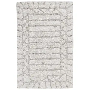 Cotton Bath Mat 60 x 90 cm Beige TEKKE