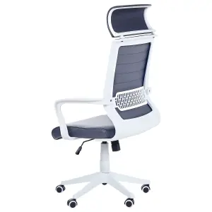 Office Chair Faux Leather Grey LEADER