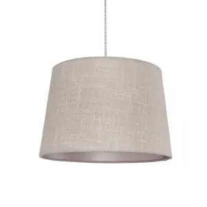 Inlight Petra Light Grey Woven effect Slubby Light shade (D)30cm