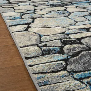 Grey Outdoor Rug, Abstract Stain-Resistant Rug For Decks Patio Garden Balcony, Modern Outdoor Area Rug-200cm X 285cm