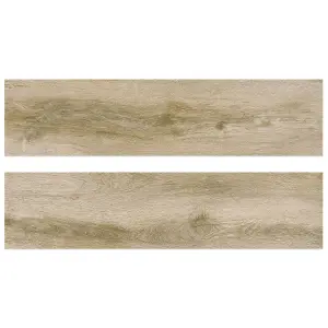 Glade Matt Oak Wood Effect Porcelain Outdoor Tile - Pack of 30, 10.85m² - (L)300x(W)1205mm