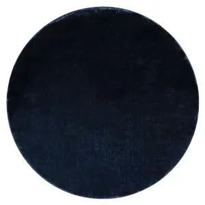 Carpet VISCO circle dark blue 10 plush, IMITATION OF RABBIT FUR circle 200 cm