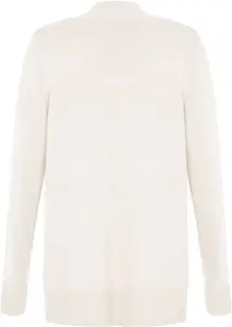 Bonmarche White Edge To Edge Cardigan With Pockets, Size: 10