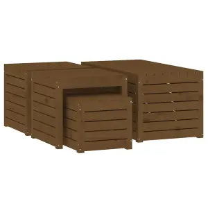 Berkfield 4 Piece Garden Box Set Honey Brown Solid Wood Pine