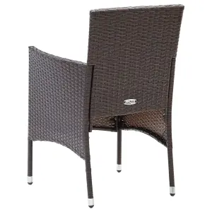 Berkfield Garden Dining Chairs 4 pcs Poly Rattan Brown