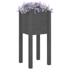 Berkfield Garden Planters 2 pcs Grey 31x31x70 cm Solid Pinewood