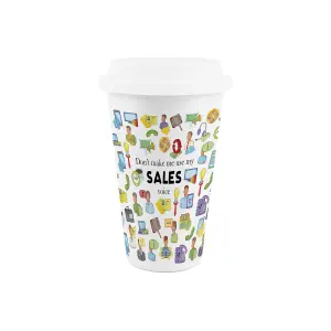 Sales Ceramic Travel Mug - Novelty Salesman/Saleswoman Gifts/Presents - Double-Walled Insulated Drinks Flask Cup