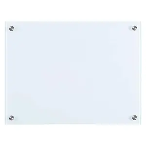 Dry Wipe Frameless Glass White Board non magnetic 45cm x 60cm Dry Erase White