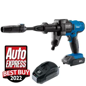 Draper 97533 Portable Cordless Pressure Washer 20v Battery Powered Jet Wash Gun