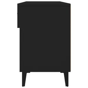 Berkfield Shoe Cabinet Black 102x35x55 cm Engineered Wood