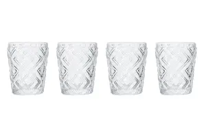 Maison by Premier Fleur Set Of Four Clear Glass Tumblers