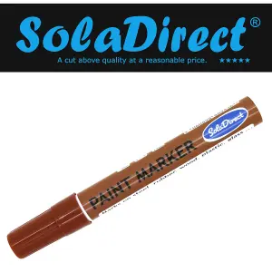 Oil-based Paint Marker Pen Permanent for Tyres Rubber Stone Leather Fabric Plastic Glass (Brown)